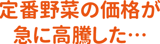 定番野菜の価格が急に高騰した…